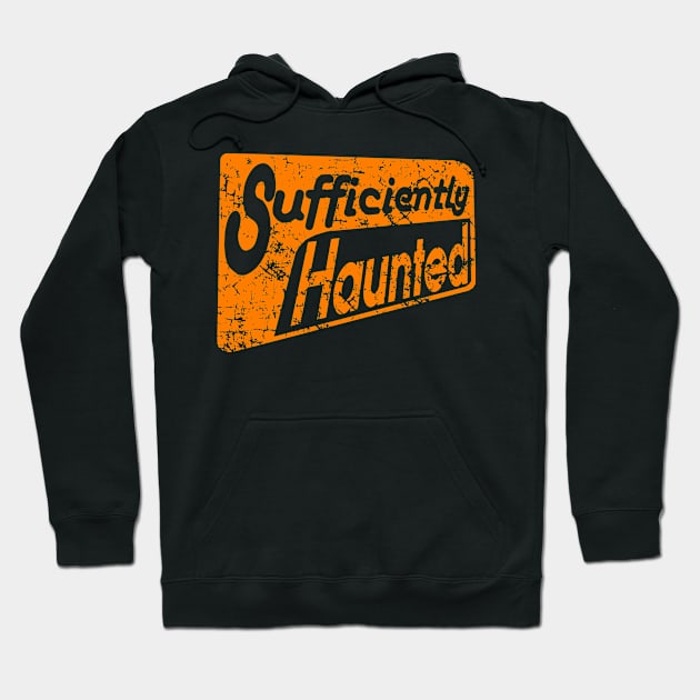 Sufficiently Haunted (Orange) Hoodie by Booze + Spirits Podcast